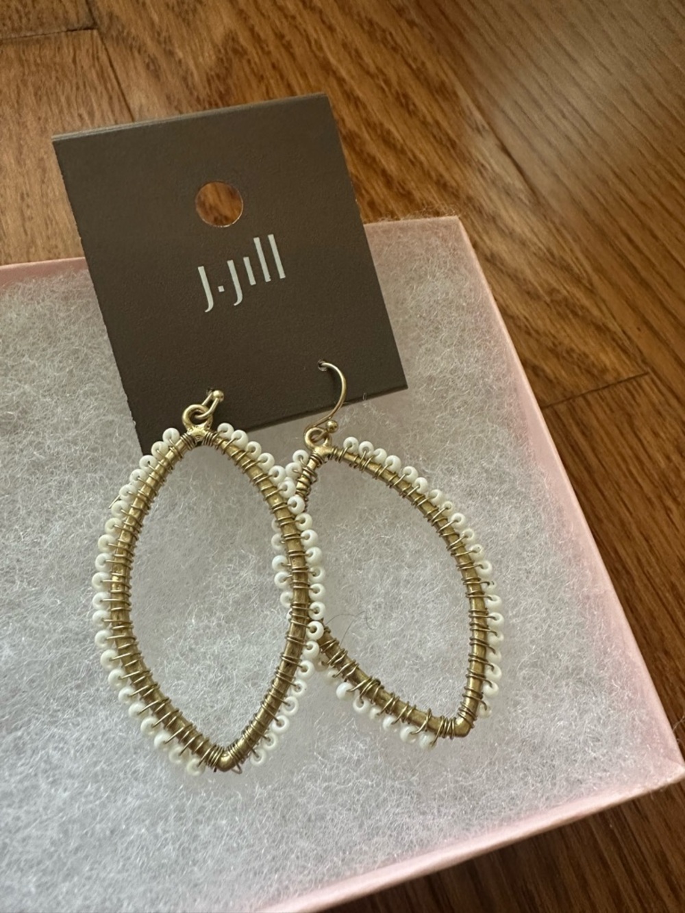 J. Jill oval hoop beaded earrings NWT